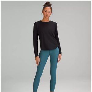 lululemon athletica Black Long Sleeve Top with Teal Leggings